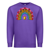 Purple easter and spring with flowers carrots butterfly and sunflower rainbow Premium Sweatshirt - Artiststas