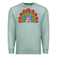 Seafoam easter and spring with flowers carrots butterfly and sunflower rainbow Premium Sweatshirt - Artiststas