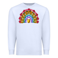 White easter and spring with flowers carrots butterfly and sunflower rainbow Premium Sweatshirt - Artiststas