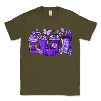 Army Green Cancer coffee cups purple ribbon Classic Tee - NancyCooperArtShop