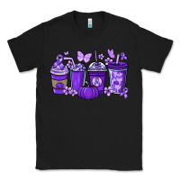 Black Cancer coffee cups purple ribbon Classic Tee - NancyCooperArtShop