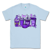 Dusty Blue Cancer coffee cups purple ribbon Classic Tee - NancyCooperArtShop