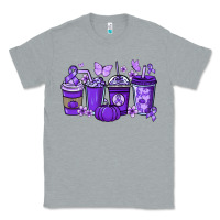 Heather Grey Cancer coffee cups purple ribbon Classic Tee - NancyCooperArtShop