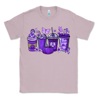 Lilac Cancer coffee cups purple ribbon Classic Tee - NancyCooperArtShop