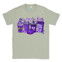 Matcha Cancer coffee cups purple ribbon Classic Tee - NancyCooperArtShop