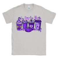 Moon Dust Cancer coffee cups purple ribbon Classic Tee - NancyCooperArtShop