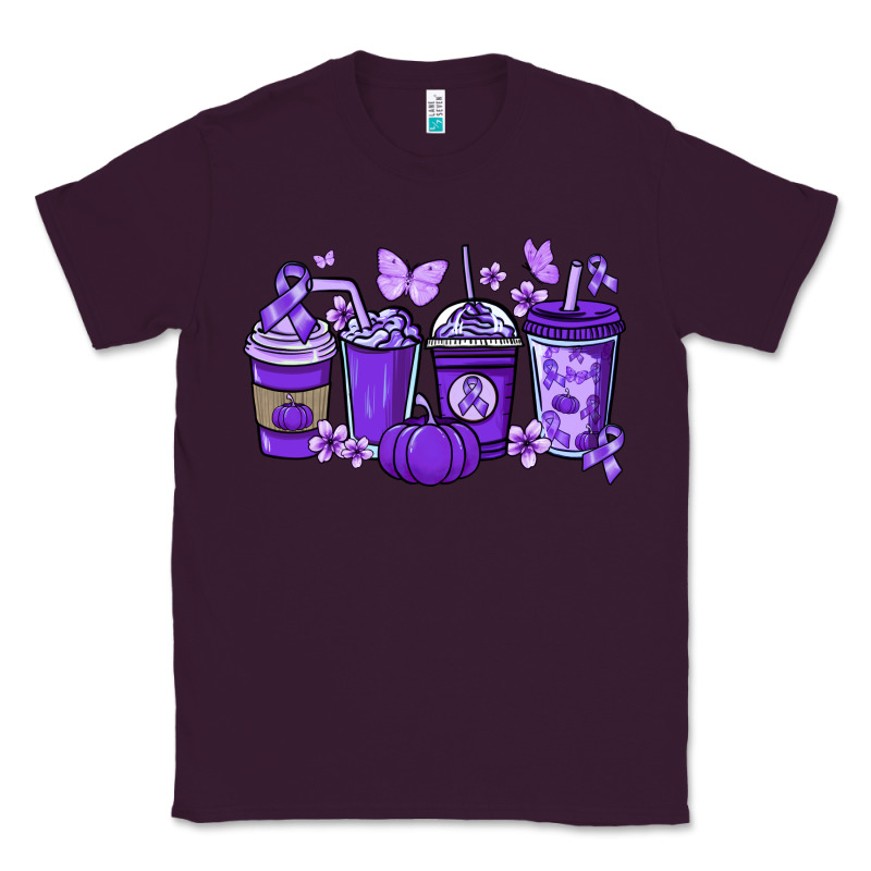 Cancer Coffee Cups Purple Ribbon Classic Tee by NancyCooperArtShop | Teevron
