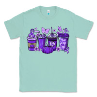 Seafoam Cancer coffee cups purple ribbon Classic Tee - NancyCooperArtShop
