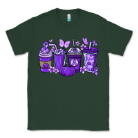 Sports Green Cancer coffee cups purple ribbon Classic Tee - NancyCooperArtShop