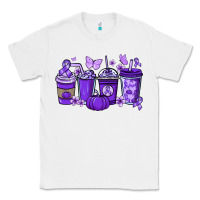 White Cancer coffee cups purple ribbon Classic Tee - NancyCooperArtShop