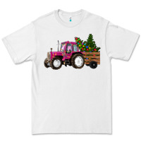 White Pink Christmas Farm Tractor Premium Tee - RanaPortraitStore