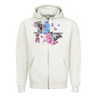 Oatmeal Heather Koalas With Tutu Zipper Hoodie - LillyAllenDesigns