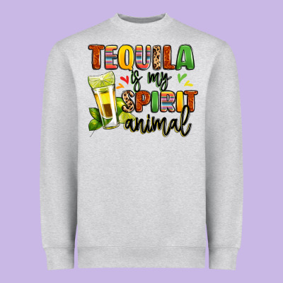 Tequila Is My Spirit Animal Heavyweight Sweatshirt Designed By Lillyallendesigns