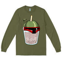 Army Green bubble fett boba tea funny sci fi pun pearl milk tea gift t shirt Long Sleeve Tee - minhPixels