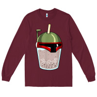 Burgundy bubble fett boba tea funny sci fi pun pearl milk tea gift t shirt Long Sleeve Tee - minhPixels