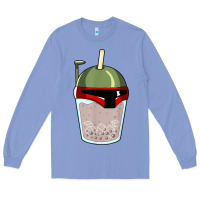 Colony Blue bubble fett boba tea funny sci fi pun pearl milk tea gift t shirt Long Sleeve Tee - minhPixels