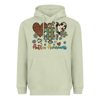Matcha autism awareness leopard cowhide herts puzzle Heavyweight Hoodie - Artiststas