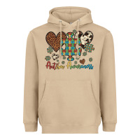 Mushroom autism awareness leopard cowhide herts puzzle Heavyweight Hoodie - Artiststas