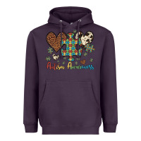 Plum autism awareness leopard cowhide herts puzzle Heavyweight Hoodie - Artiststas