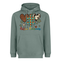 Sage autism awareness leopard cowhide herts puzzle Heavyweight Hoodie - Artiststas