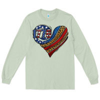 Matcha american western leopard flag heart Long Sleeve Tee - Jasminsmagicworld