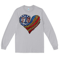 Moon Dust american western leopard flag heart Long Sleeve Tee - Jasminsmagicworld