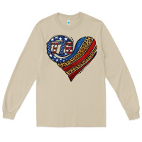 Mushroom american western leopard flag heart Long Sleeve Tee - Jasminsmagicworld