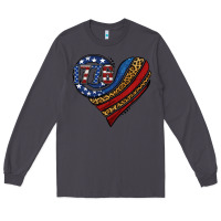Smoke american western leopard flag heart Long Sleeve Tee - Jasminsmagicworld