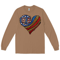 Toasted Coconut american western leopard flag heart Long Sleeve Tee - Jasminsmagicworld