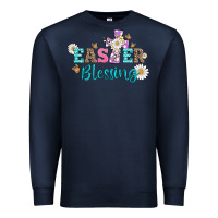 Navy easter blessing with  cross Premium Sweatshirt - Artiststas
