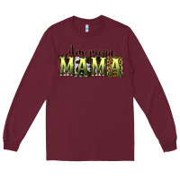 Burgundy American Mama  Mother's Day Long Sleeve Tee - CowGirlArtShop