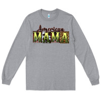 Heather Grey American Mama  Mother's Day Long Sleeve Tee - CowGirlArtShop