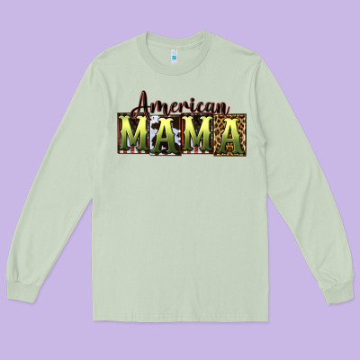 American Mama  Mother's Day Long Sleeve Tee Designed By Cowgirlartshop