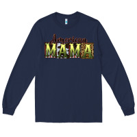 Navy American Mama  Mother's Day Long Sleeve Tee - CowGirlArtShop