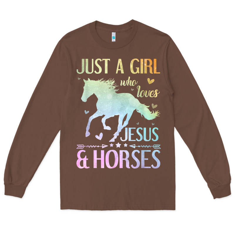 Jesus And Horses, Horse Gifts For Girls, Women Long Sleeve Tee by minhPixels | Teevron