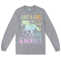 Heather Grey Jesus And Horses, Horse Gifts For Girls, Women Long Sleeve Tee - minhPixels