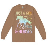 Toasted Coconut Jesus And Horses, Horse Gifts For Girls, Women Long Sleeve Tee - minhPixels
