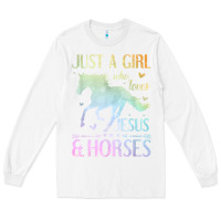 White Jesus And Horses, Horse Gifts For Girls, Women Long Sleeve Tee - minhPixels
