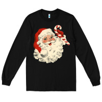 Black santa vintage face Long Sleeve Tee - minhPixels