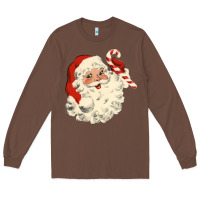 Chestnut santa vintage face Long Sleeve Tee - minhPixels