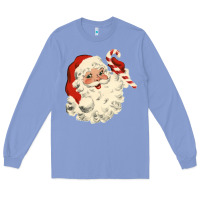 Colony Blue santa vintage face Long Sleeve Tee - minhPixels