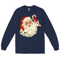 Navy santa vintage face Long Sleeve Tee - minhPixels