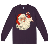 Plum santa vintage face Long Sleeve Tee - minhPixels