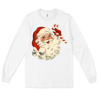 White santa vintage face Long Sleeve Tee - minhPixels