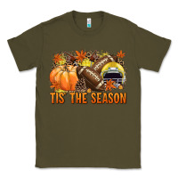 Army Green Tis' the season Football yellow helmet Classic Tee - NancyCooperArtShop