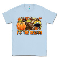 Dusty Blue Tis' the season Football yellow helmet Classic Tee - NancyCooperArtShop