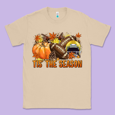 Tis' The Season Football Yellow Helmet Classic Tee Designed By Nancycooperartshop
