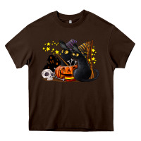 Chocolate Brown halloween black cats Heavy Core Tee - LillyAllenDesigns
