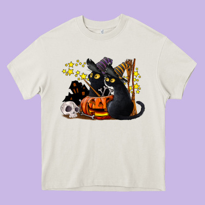 Halloween Black Cats Heavy Core Tee Designed By Lillyallendesigns