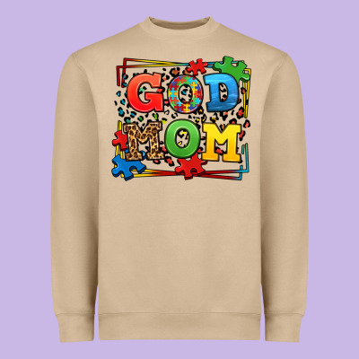 Autism God Mom Heavyweight Sweatshirt Designed By Lillyallendesigns